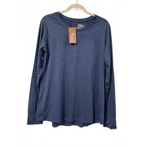 Women's size M Resolution Stretch Long-Sleeve T-Shirt Dark Marina